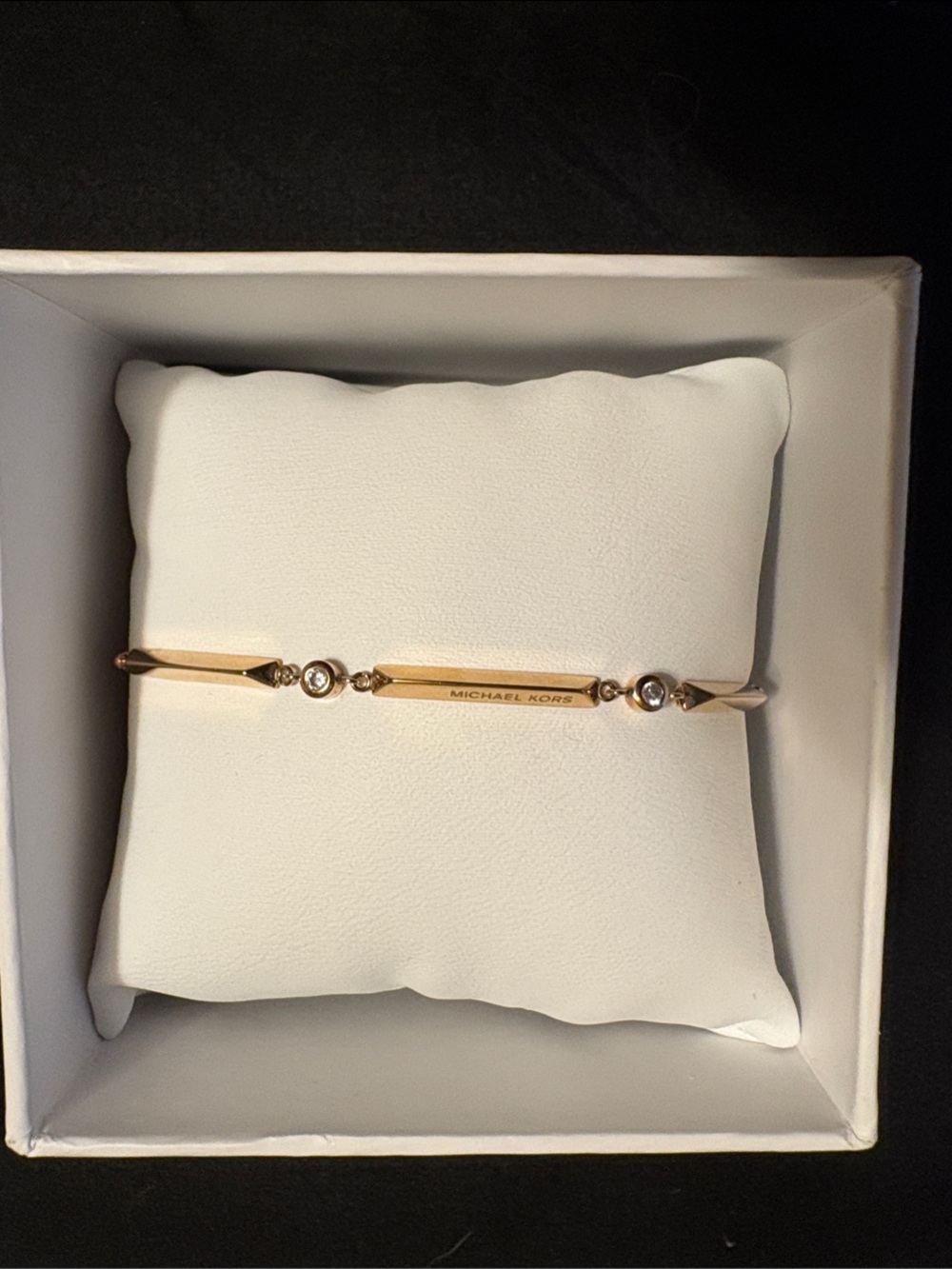 Michael Kors Rose Gold-tone ID Bracelet with Crystal Links